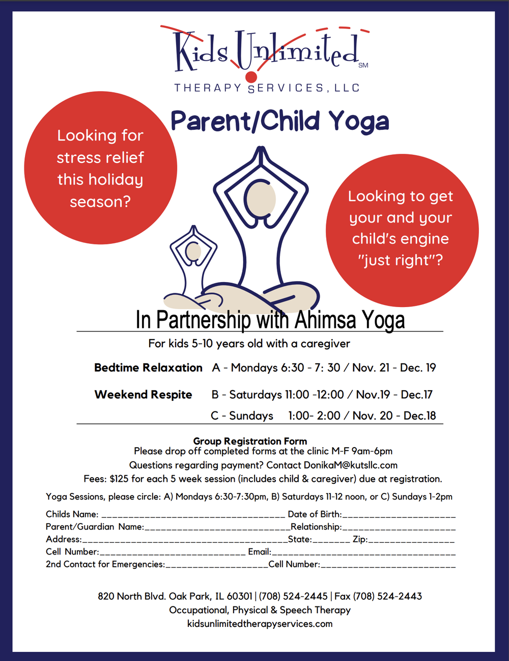 Kids Yoga classes oak park family yoga parent child