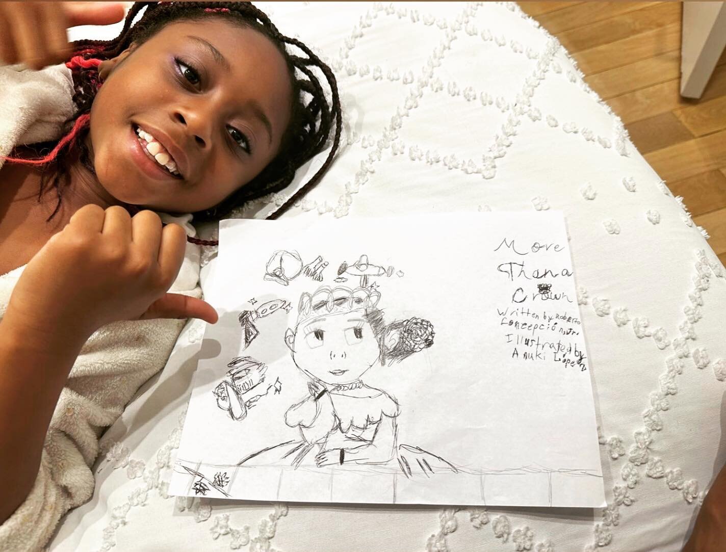 To say @jmechoo&rsquo;s daughter Chloe is talented is a serious understatement.  What a beautiful sketch of the front cover of &ldquo;More Than a Crown&rdquo;! ✍️