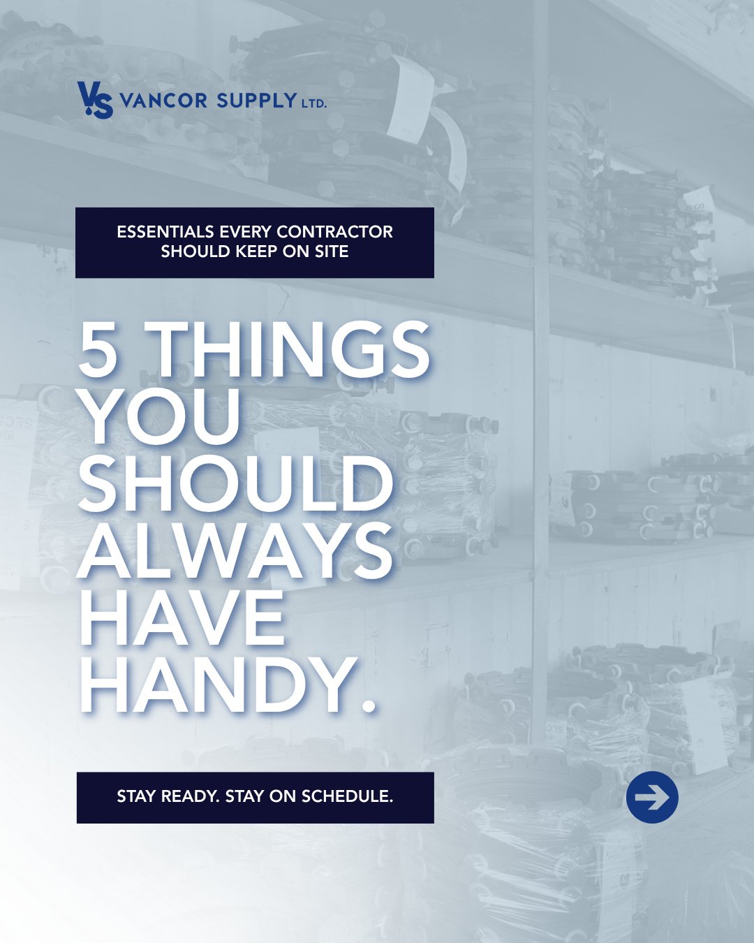 Reliable work starts with reliable materials and reliable access to them!⁠
⁠
At Vancor Supply Ltd., we don&rsquo;t just stock high-demand products, we&rsquo;re also available 24/7 for emergency supply, so you&rsquo;re never left waiting when the job 