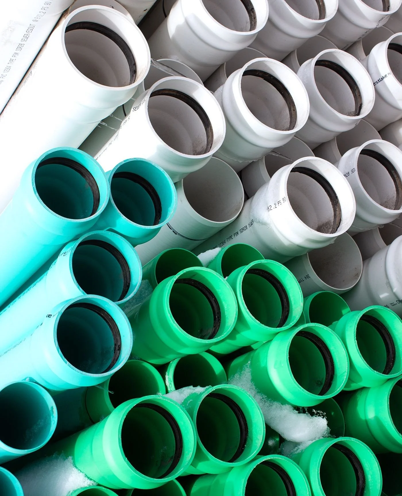 Around here, colour is more than a design choice!⁠
⁠
To most people, this might look like stacks of colourful PVC pipe. In waterworks and wastewater, though, those colours can tell you something about what the pipe was manufactured for.⁠
⁠
Do you kno