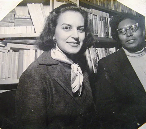 Com a escritora Lygia Fagundes Telles em 1950