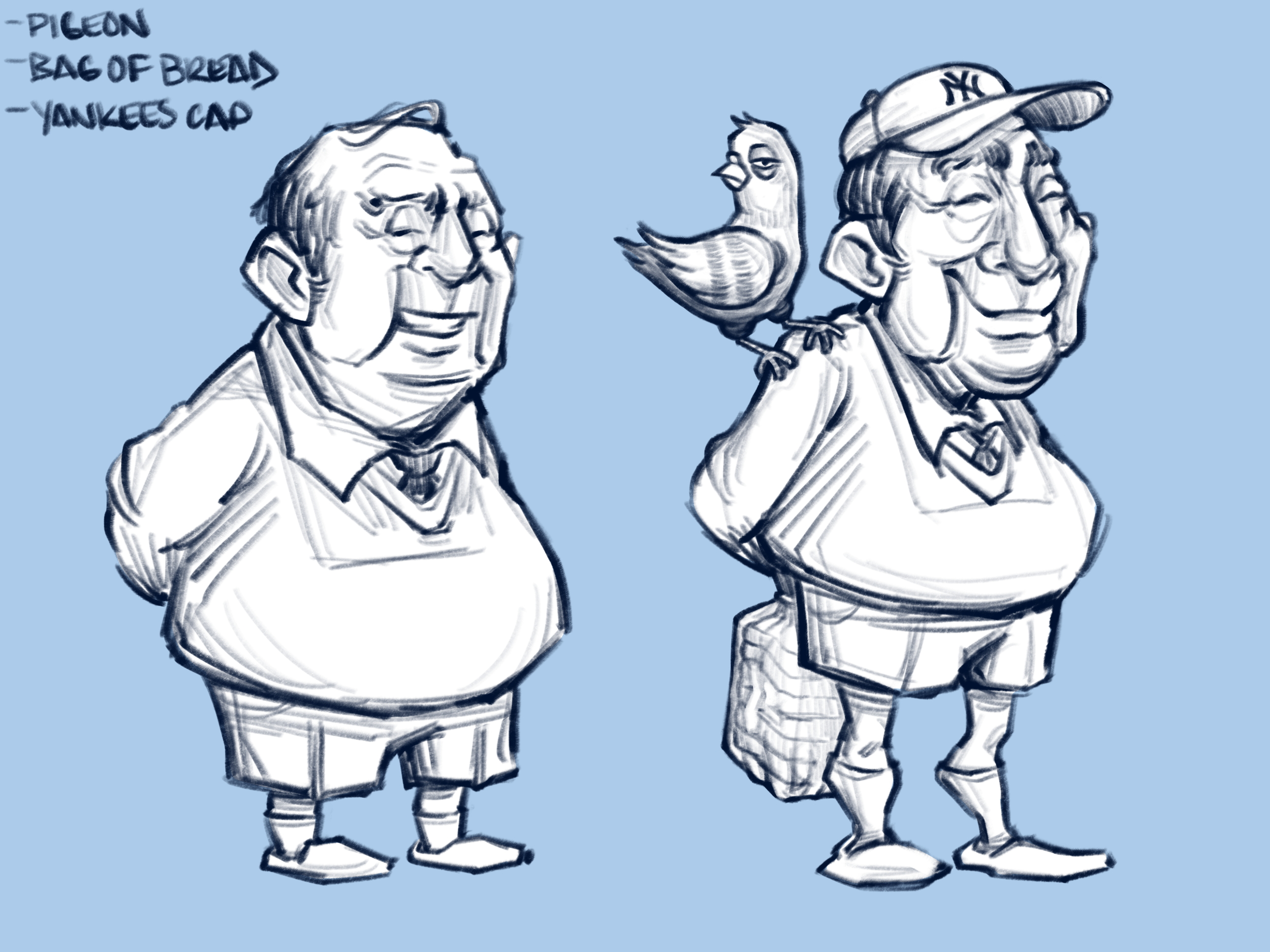 NYC Old Guy Character Design 1