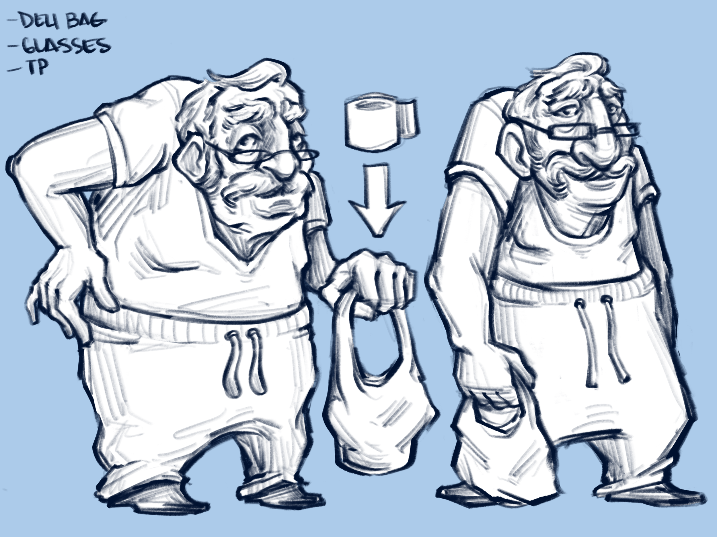 NYC Old Guy Character Design 2