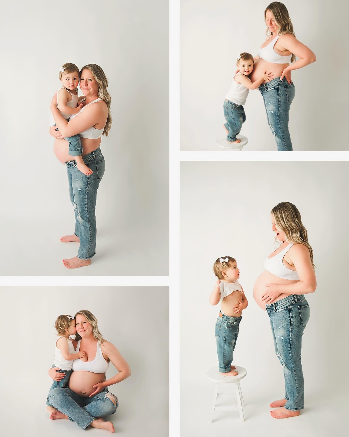 How perfect are these two gorgeous girls!?! 
I am in love with how this session turned out.  Emerson is going to be a big sister VERY soon and she is all about Mommas belly. My heart melted. I can&rsquo;t wait to find out when baby arrives if she has