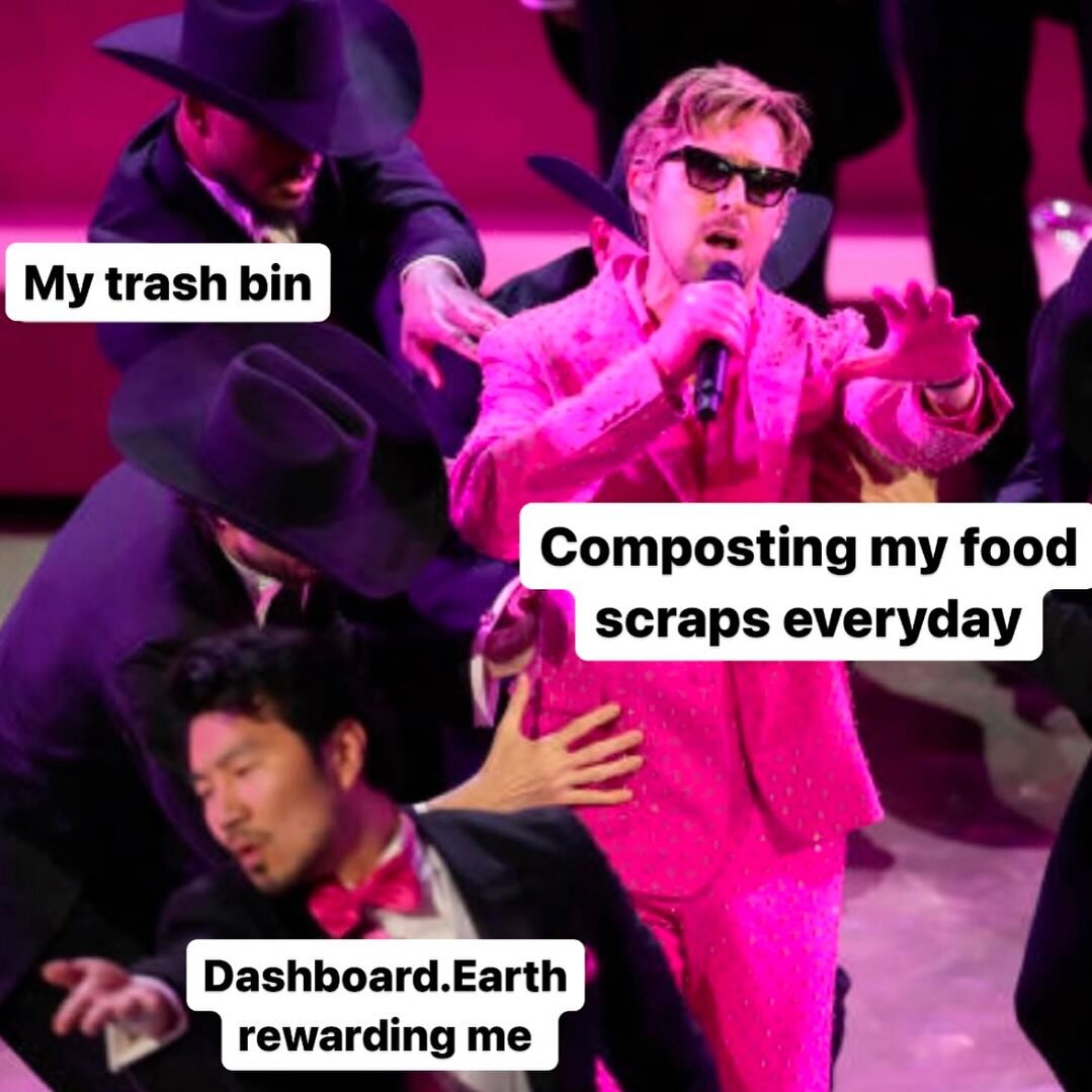 Who knew Ryan Gosling was so excited about compost?
&bull;
&bull;
&bull;
&bull;
 #oscars2024 #dashboardearth #compost #losangeles #climateaction #meme