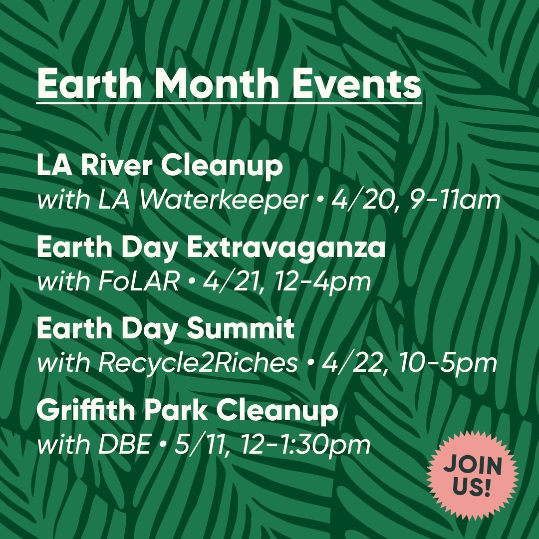 Mark your calendars, Angelenos! 📅✨ April is #EarthMonth and we've planned a series of amazing events you won't want to miss. Volunteer, win prizes, and take climate action with us! 🌱☀️ Spots are limited, so head to the link in our bio to learn more