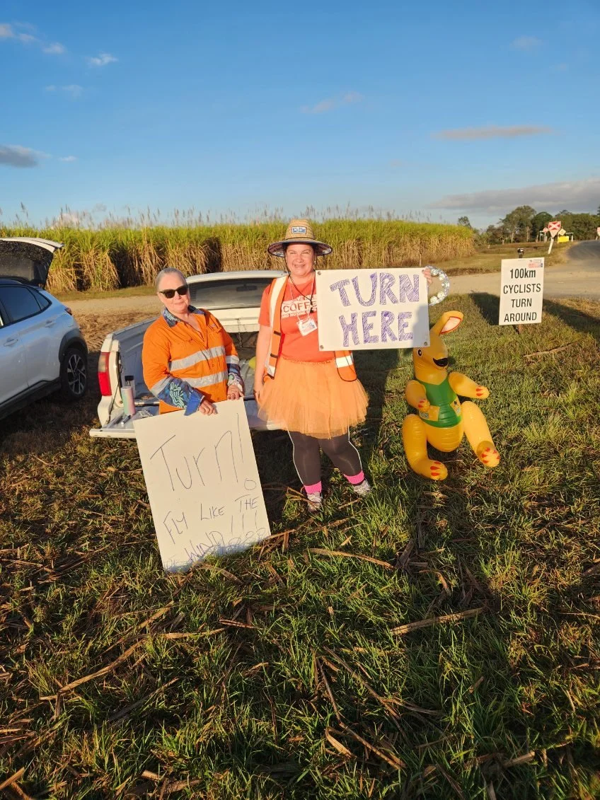 Volunteers out on course