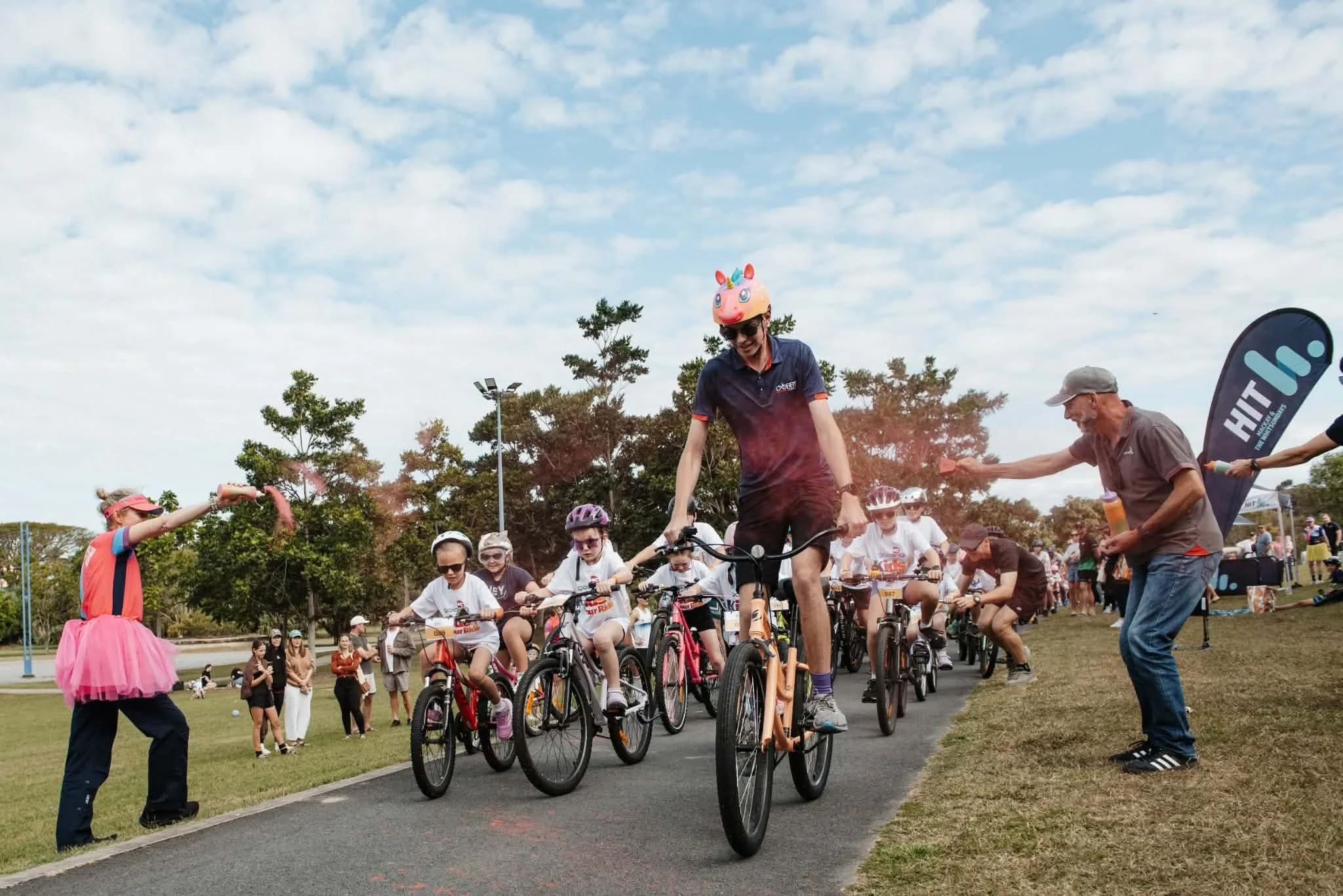 Start of Golding Kids Colour Ride