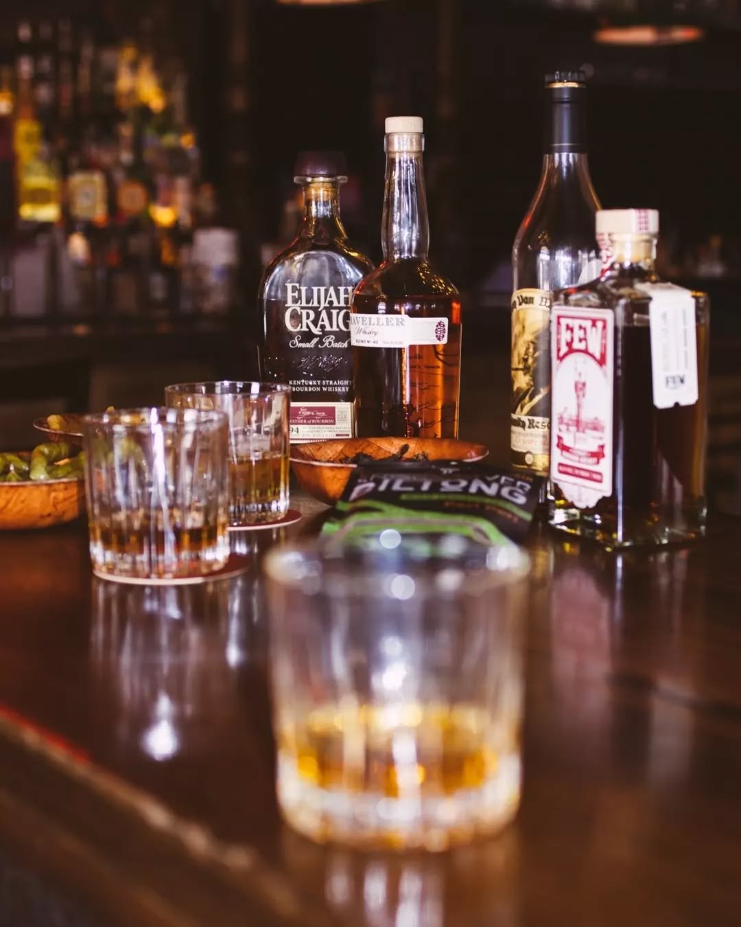 The bourbon list runs deeper than you'd expect. Kentucky standards, a few finds, some you won't see twice. Worth a detour from the taps if you're in the mood.