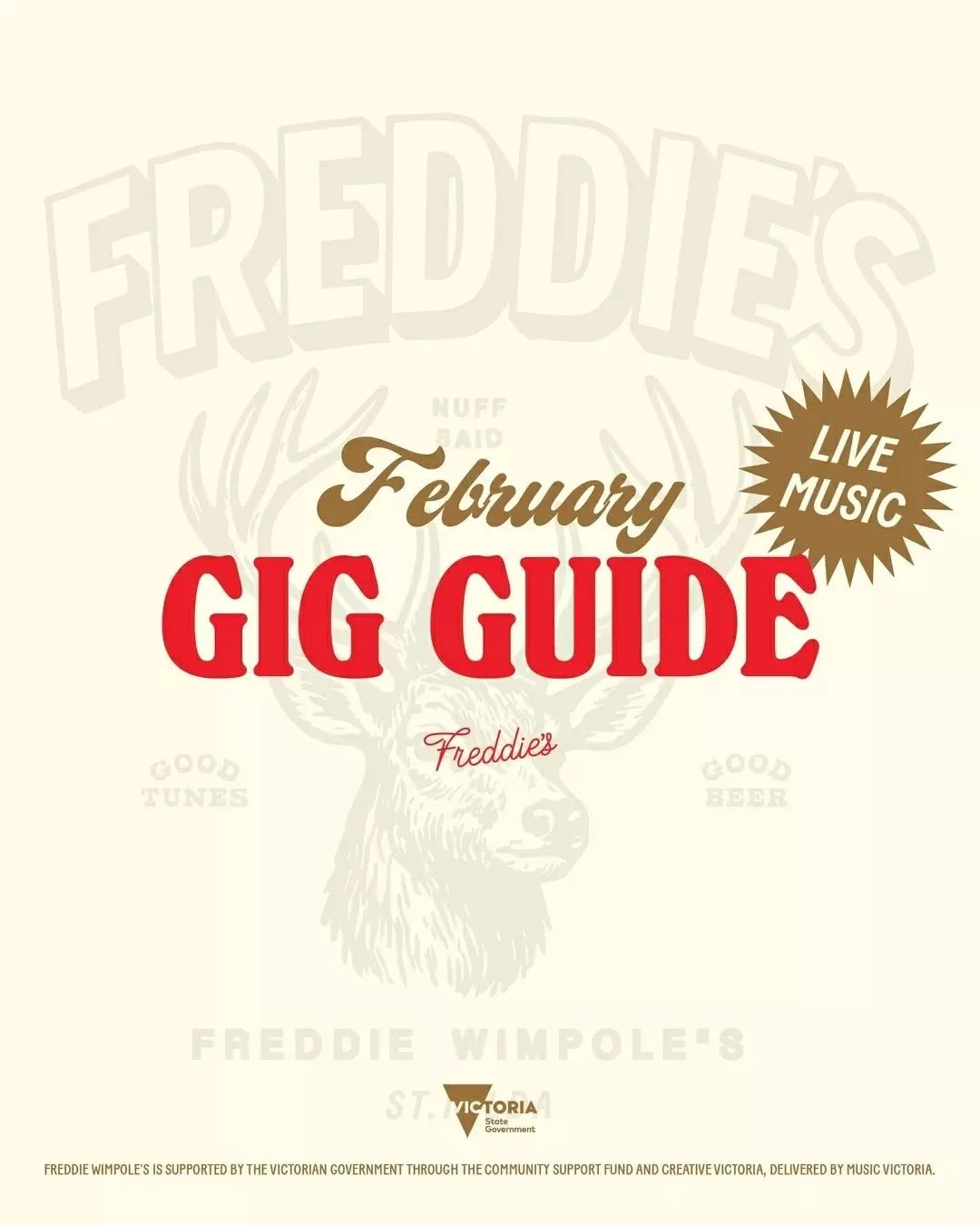 Live music four days a week (Thursday - Sunday), including new DJ sets and indie tunes to laid-back Southern Sunday session. 

The stage is stacked with local talent, keeping the energy high and the beers flowing. 

Catch ya at Freddie&rsquo;s 🍻