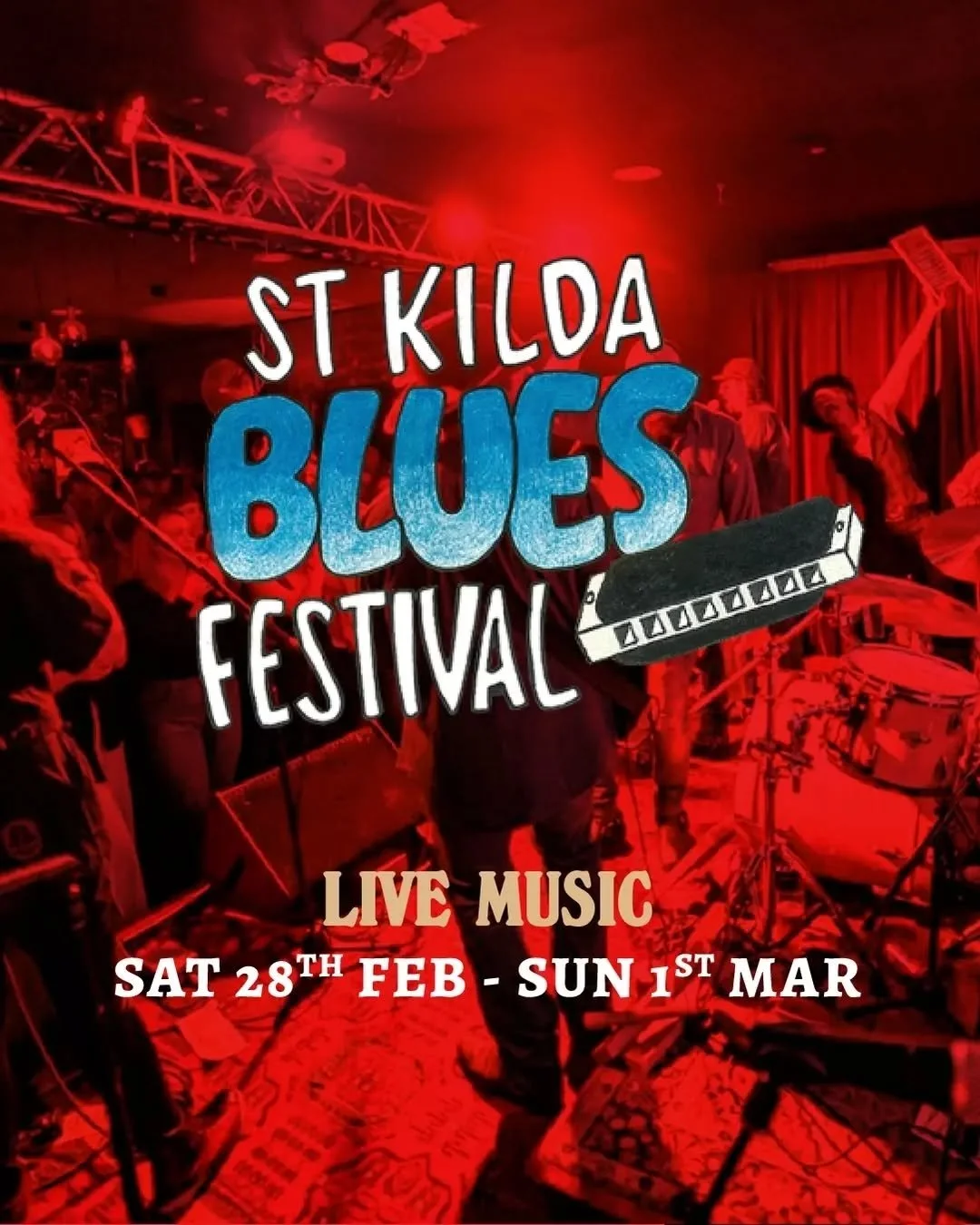 Post up for @stkildabluesfestival at Freddie's with seven floor-stompin,' knee-slappin' good time blues acts over one stonker of a weekend. 

On Saturday, catch @annasciontimusic and @collard_greens_gravy shaking the house down. 

Then on Sunday we'r