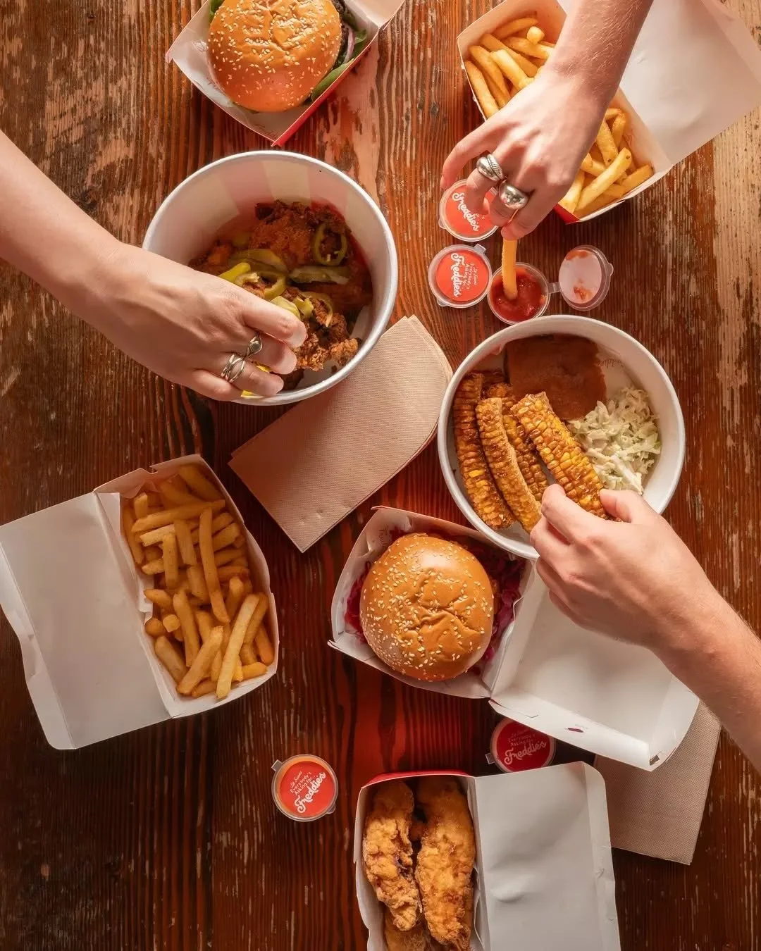 Our menu is built for Sundays and sharing.

Southern-style fried chicken, pickles, house ranch and hot sauce.

Corn ribs, burgers, whatever you're hankerin', we got it.