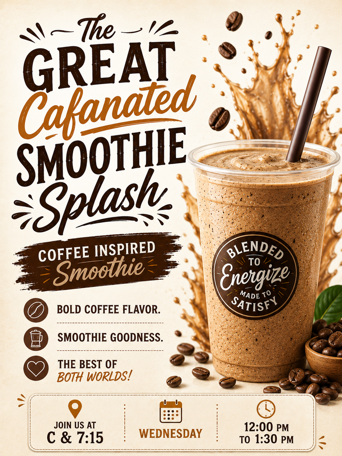 The Great Caffeinat Smoothie Splash - Coffee inspired Smoothie