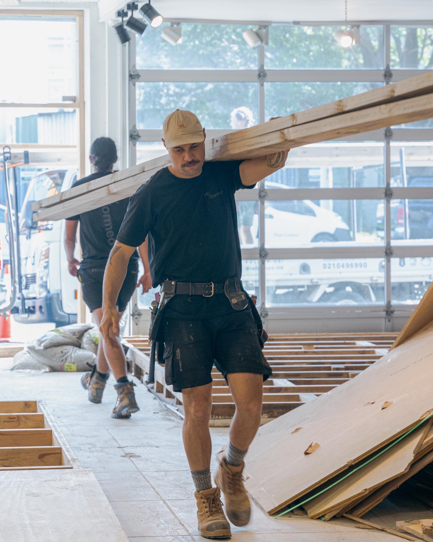 Troy doing a bit of heavy lifting for the greater good. Troy has been with us since the very beginning, starting as an adult apprentice and quickly moulding into a highly capable builder. 

An absolute asset to the team.