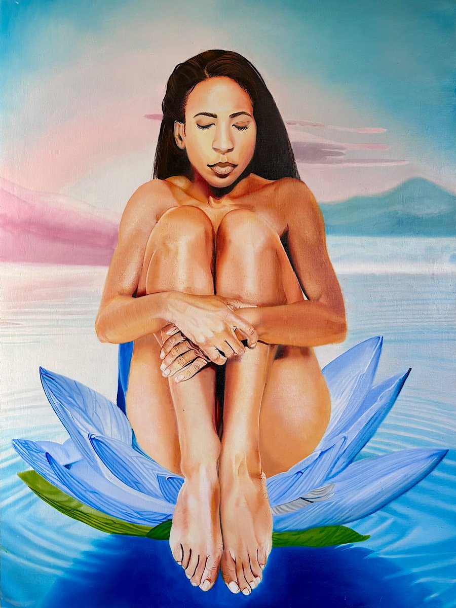 Inner Radiance. 36 x 48” Oil On Linen. 2025. The calm that holds you steady when the world becomes loud, the self-knowing that doesn’t beg for validation. It is not performative. It’s quiet, powerful, and rooted. It a state of being, a return to