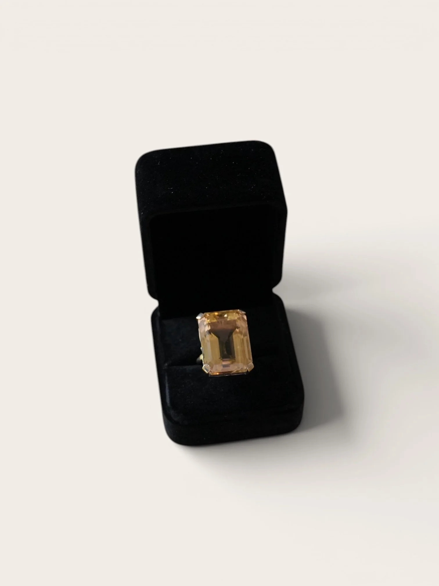 Citrine Emerald Cut Estate Ring