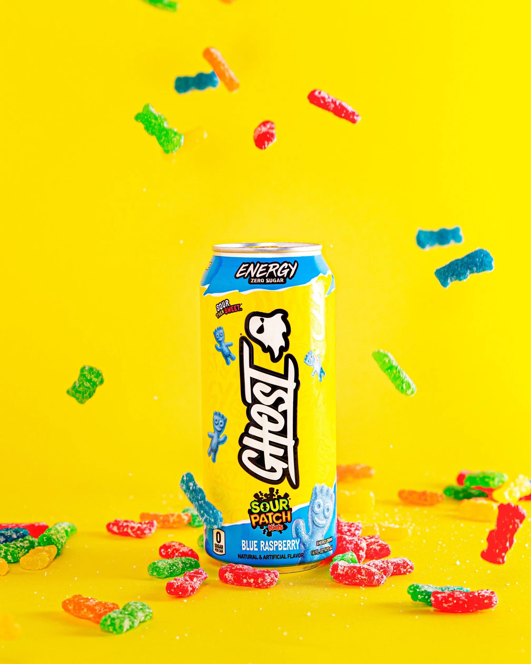 Colorful commercial product photography of Ghost energy drink, Sacramento