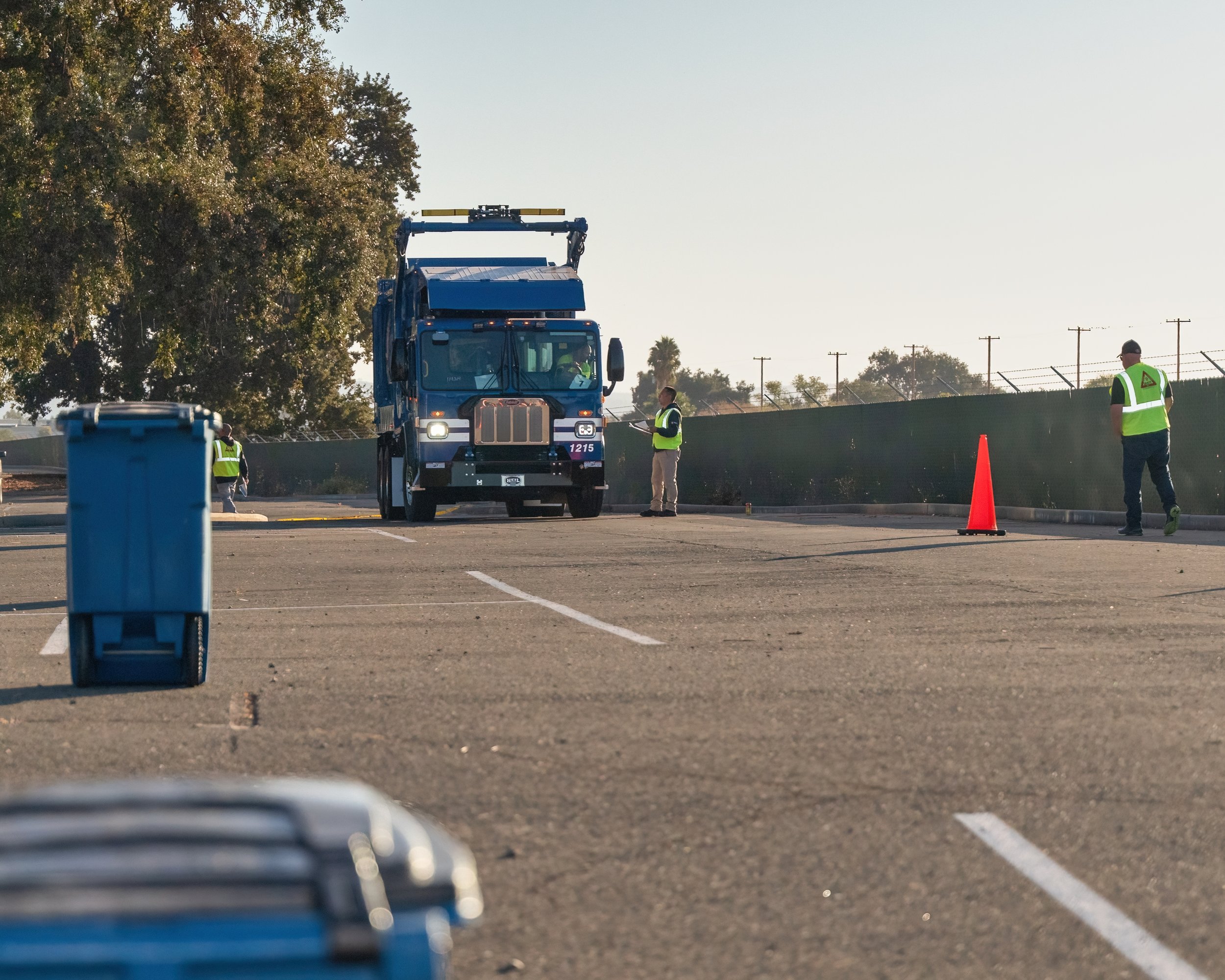 Republic Services trucks navigating obstacle course at Road-eo family event Sacramento