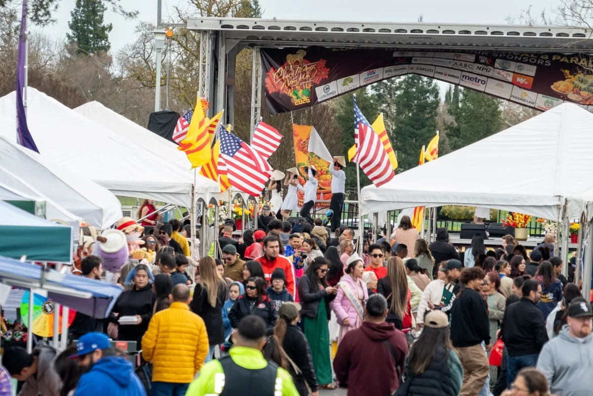 Large crowd gathered at the 2026 Elk Grove Lunar New Year Tết Festival at Elk Grove Park
