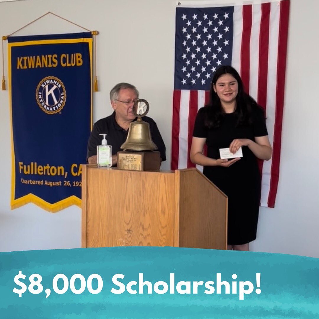 ✨$8,000 SCHOLARSHIP✨ Amazing news! Tiffany, a first-year Nursing major at Cal State San Bernardino, was selected as this year&rsquo;s Fullerton Kiwanis Club Scholarship recipient &amp; received an $8,000 scholarship from the Kiwanis Club of Fullerton