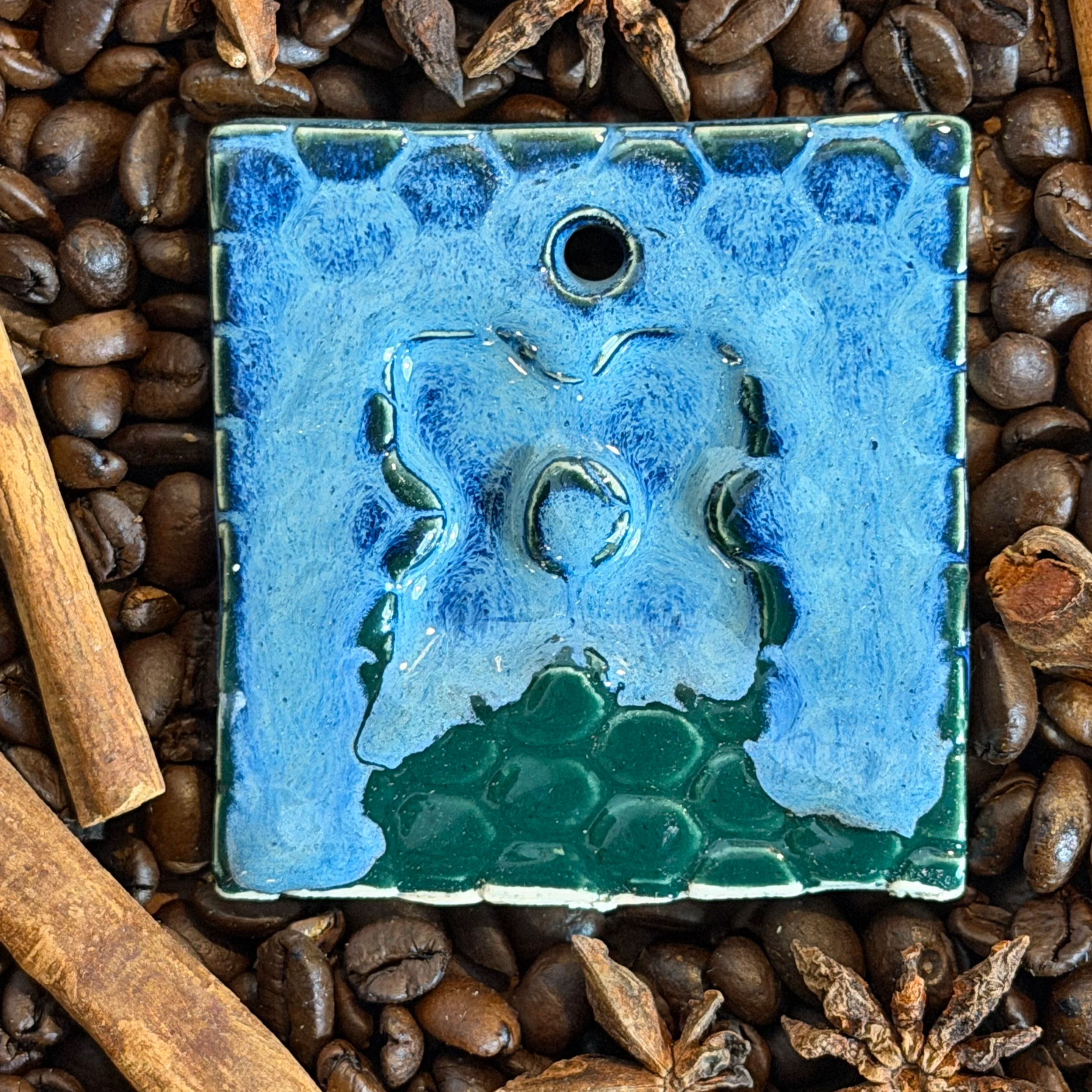 Acid Wash Denim over Teal Test Tile