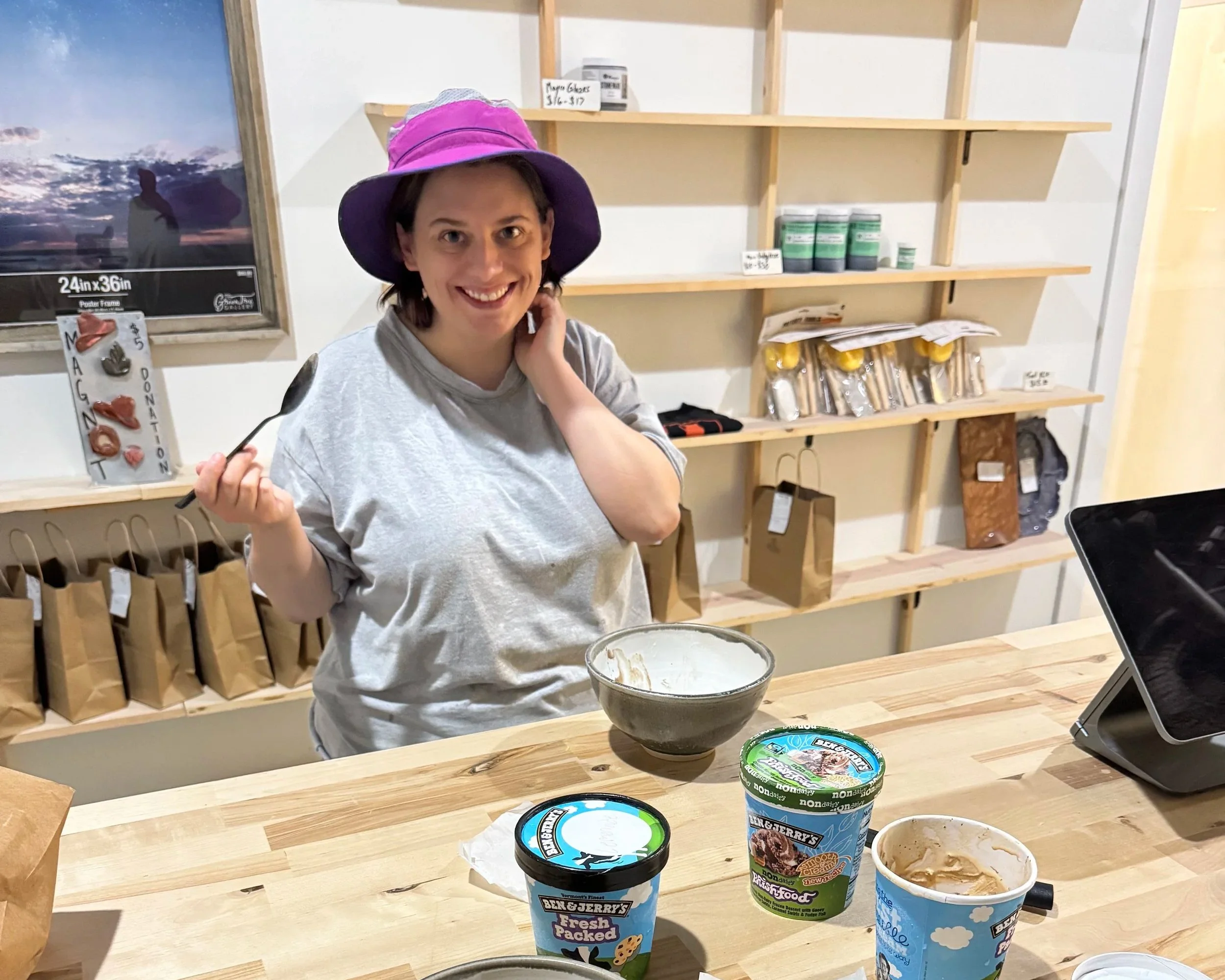 Jo beign a cutie patootie during studio ice cream break