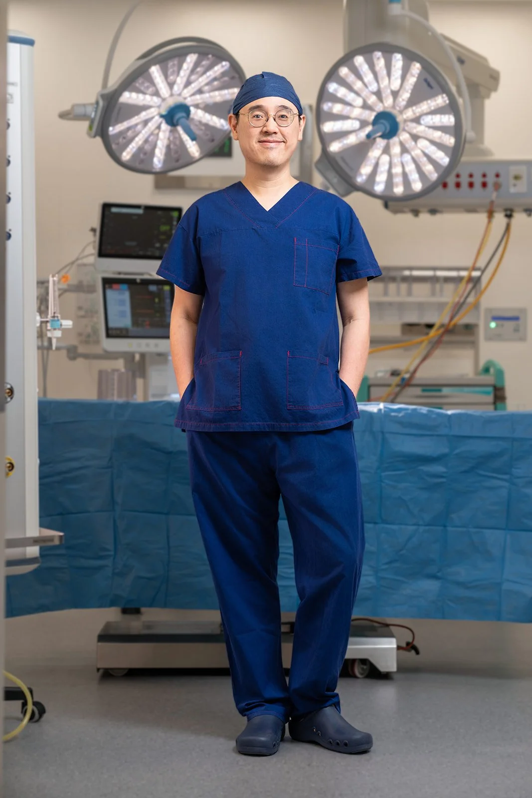 Cosmetic surgeon full body theatre portrait Melbourne hospital photography