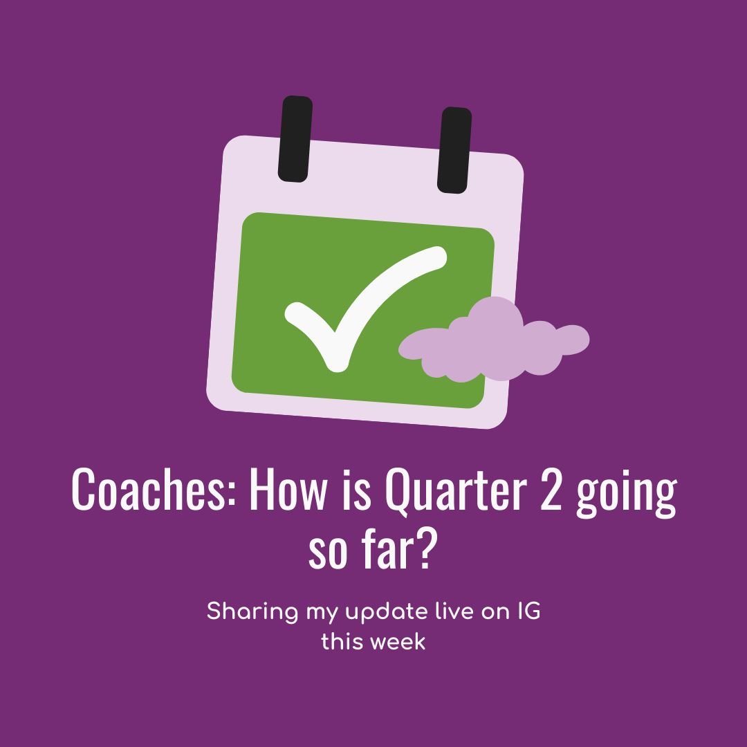 Coaches: Sharing My Q2 Progress

I&rsquo;m being so open with my quarterly progress this year

And it&rsquo;s time for the monthly checkin

I&rsquo;ll be sharing my progress

What went well

What didn&rsquo;t go well

My Lessons Learned

And what I&r
