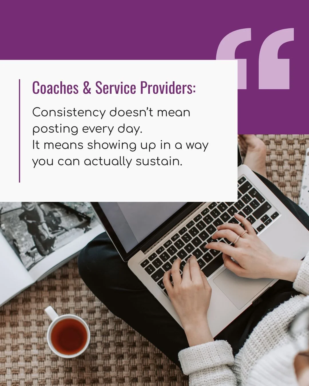 𝐂𝐨𝐚𝐜𝐡𝐞𝐬 &amp; 𝐒𝐞𝐫𝐯𝐢𝐜𝐞 𝐏𝐫𝐨𝐯𝐢𝐝𝐞𝐫𝐬: 𝐂𝐨𝐧𝐬𝐢𝐬𝐭𝐞𝐧𝐜𝐲 𝐝𝐨𝐞𝐬𝐧&rsquo;𝐭 𝐦𝐞𝐚𝐧 𝐩𝐨𝐬𝐭𝐢𝐧𝐠 𝐞𝐯𝐞𝐫𝐲 𝐝𝐚𝐲.

For a long time, I thought consistency meant doing it 𝑎𝑙𝑙:

Daily IG Stories.

Multiple feed posts.

Alw