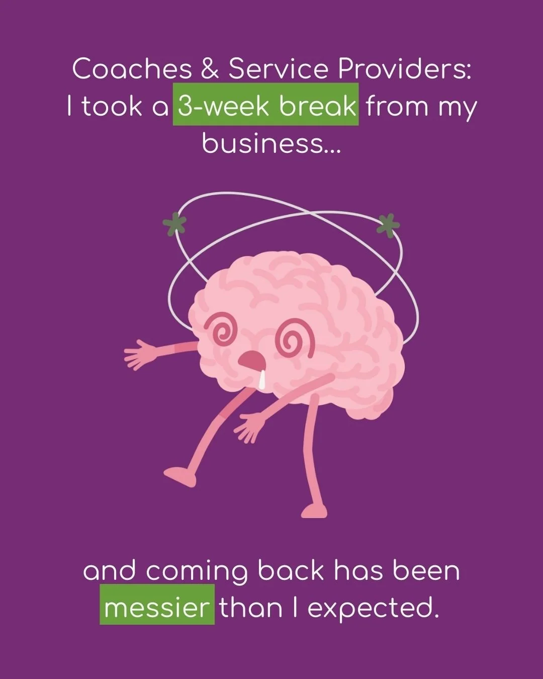 𝐂𝐨𝐚𝐜𝐡𝐞𝐬 &amp; 𝐒𝐞𝐫𝐯𝐢𝐜𝐞 𝐏𝐫𝐨𝐯𝐢𝐝𝐞𝐫𝐬:

I took a 3-week break from my business, and the return has been messier than I expected.

Not in a dramatic way.

Just resistance.

Tasks taking longer.

Focus coming and going.

A bit too much