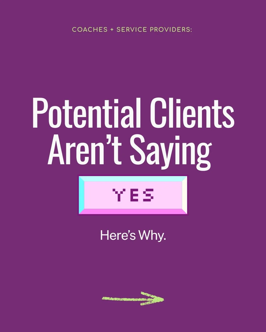 𝐂𝐨𝐚𝐜𝐡𝐞𝐬 + 𝐒𝐞𝐫𝐯𝐢𝐜𝐞 𝐏𝐫𝐨𝐯𝐢𝐝𝐞𝐫𝐬: 𝐏𝐨𝐭𝐞𝐧𝐭𝐢𝐚𝐥 𝐂𝐥𝐢𝐞𝐧𝐭𝐬 𝐀𝐫𝐞𝐧&rsquo;𝐭 𝐒𝐚𝐲𝐢𝐧𝐠 𝐘𝐞𝐬 &mdash; 𝐇𝐞𝐫𝐞&rsquo;𝐬 𝐖𝐡𝐲.

A lot of people assume that if they&rsquo;re not getting clients, something big needs to ch