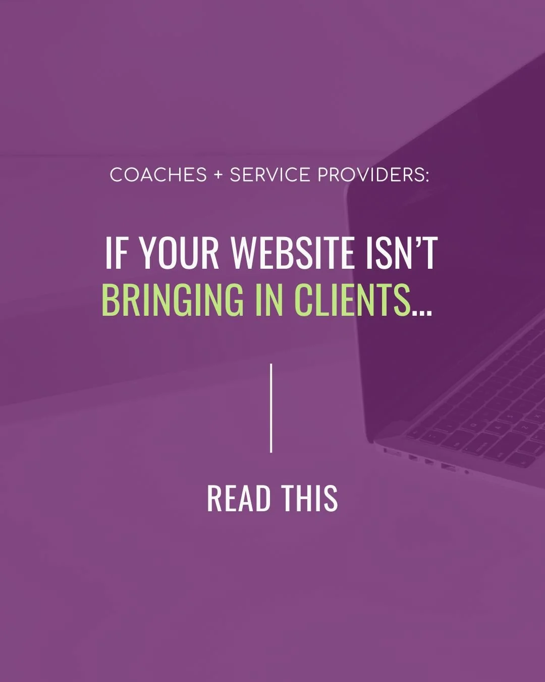 𝐂𝐨𝐚𝐜𝐡𝐞𝐬 + 𝐒𝐞𝐫𝐯𝐢𝐜𝐞 𝐏𝐫𝐨𝐯𝐢𝐝𝐞𝐫𝐬: 𝐈𝐟 𝐲𝐨𝐮𝐫 𝐰𝐞𝐛𝐬𝐢𝐭𝐞 𝐢𝐬𝐧&rsquo;𝐭 𝐛𝐫𝐢𝐧𝐠𝐢𝐧𝐠 𝐢𝐧 𝐜𝐥𝐢𝐞𝐧𝐭𝐬&hellip; 𝐫𝐞𝐚𝐝 𝐭𝐡𝐢𝐬

A lot of people come to me thinking they need help with their website.

And yes &mdash; w