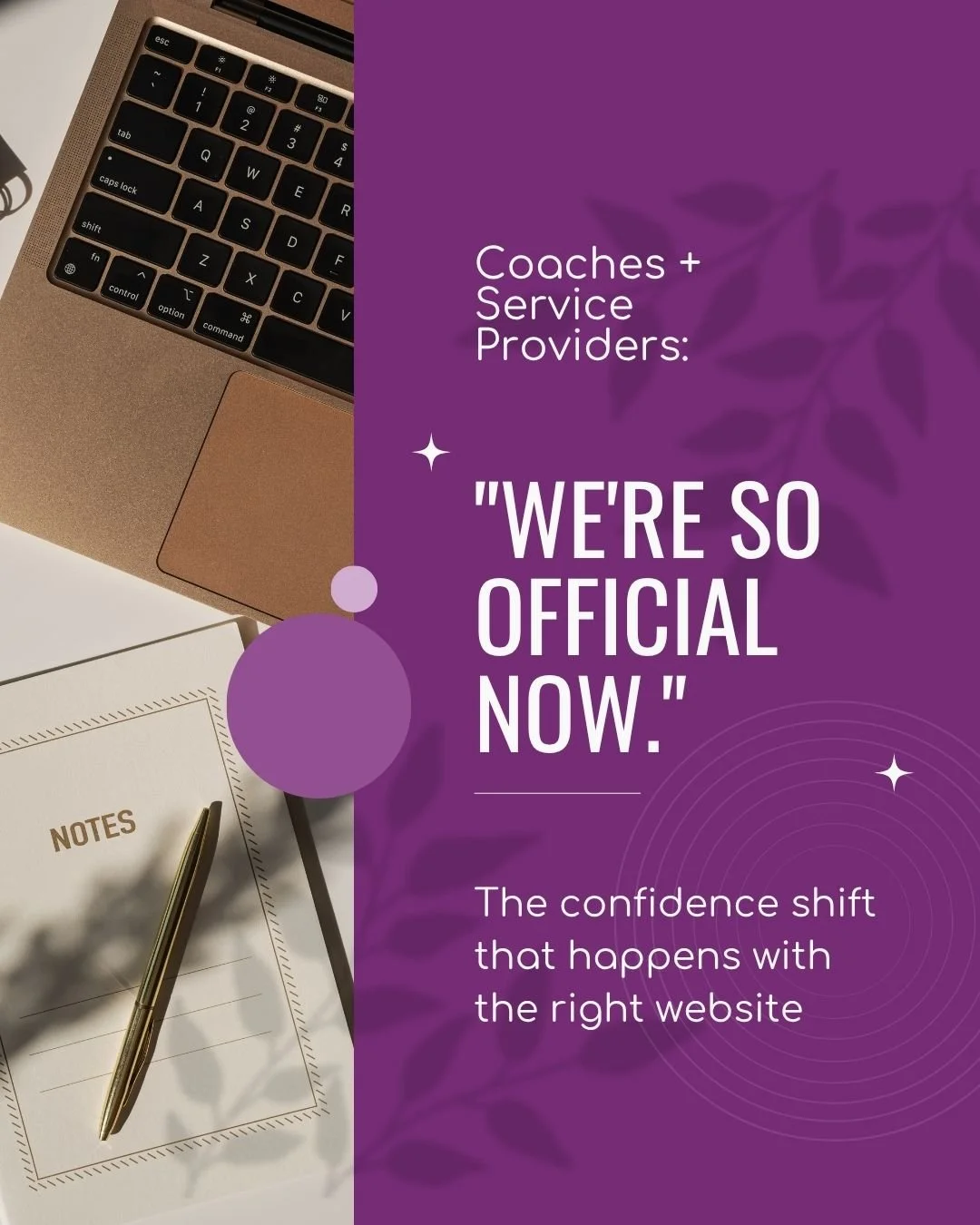 𝐂𝐨𝐚𝐜𝐡𝐞𝐬 + 𝐒𝐞𝐫𝐯𝐢𝐜𝐞 𝐏𝐫𝐨𝐯𝐢𝐝𝐞𝐫𝐬: &ldquo;𝐖𝐞&rsquo;𝐫𝐞 𝐬𝐨 𝐨𝐟𝐟𝐢𝐜𝐢𝐚𝐥 𝐧𝐨𝐰.&rdquo;

A client said this to me recently after seeing their new website.

And honestly?

I knew exactly what she meant.

Not &ldquo;official&rdq