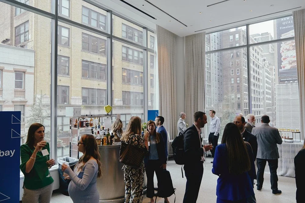 NYC corporate event photography of a networking reception with business guests