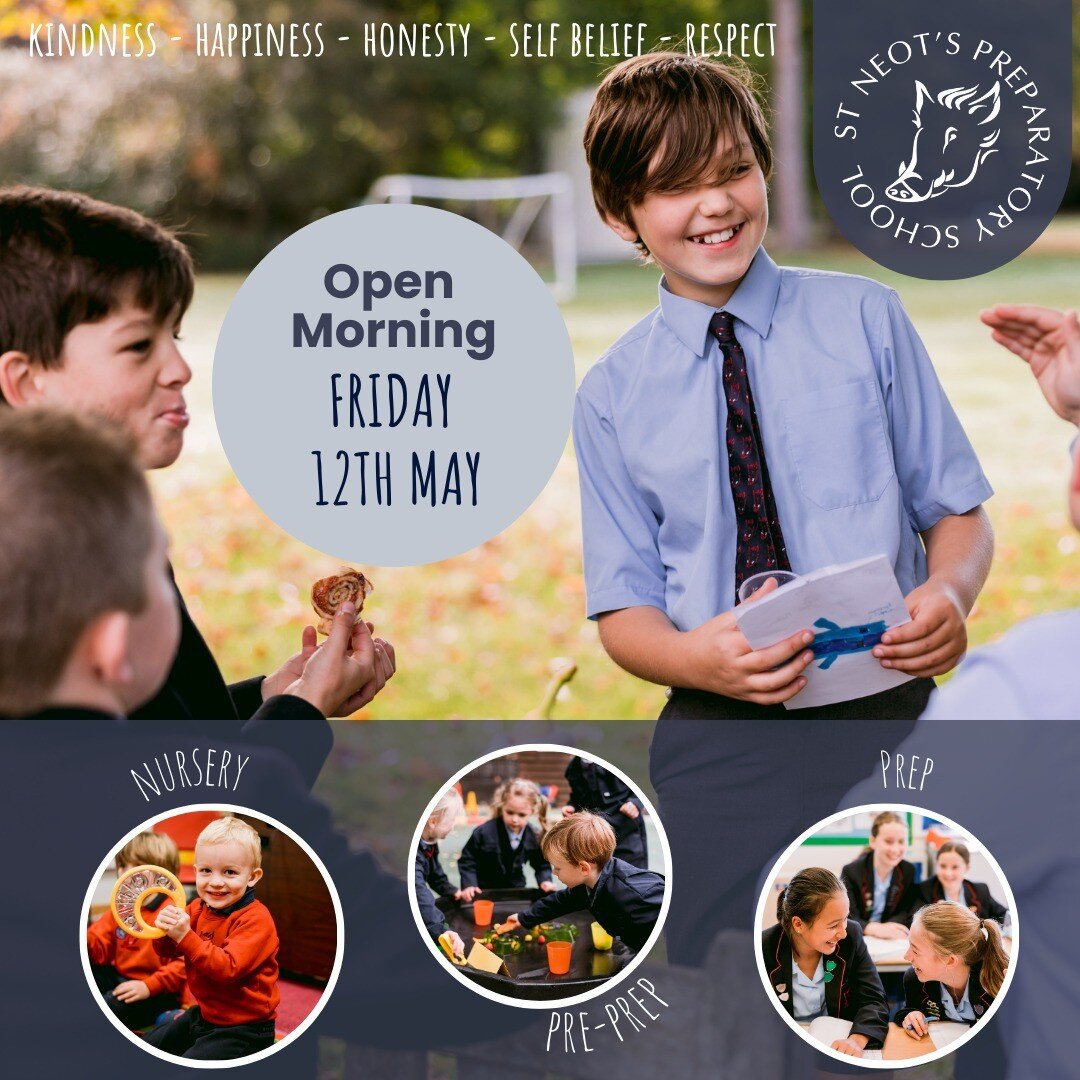 Join us for our Open Morning next Friday, 12th May at 9am. 

Setting children up for the word ahead, we focus on teaching independence, communication, collaboration, resilience, reflection and leadership all in a glorious 70 acre woodland setting.

B