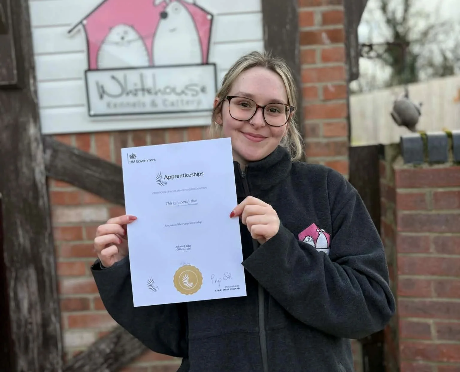 Animal Care and Welfare Manager apprentices at CAW achieve Distinction success
