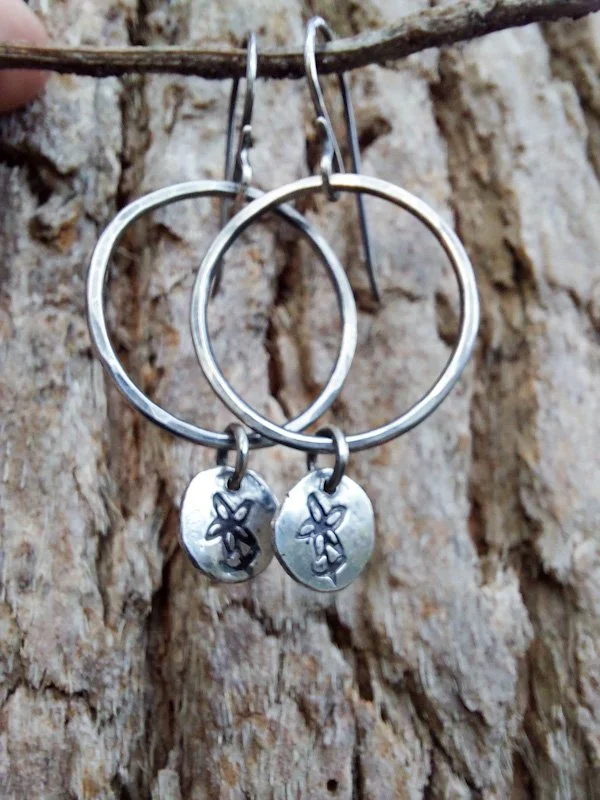 Flannel Flower Sterling Silver Drop Earrings
