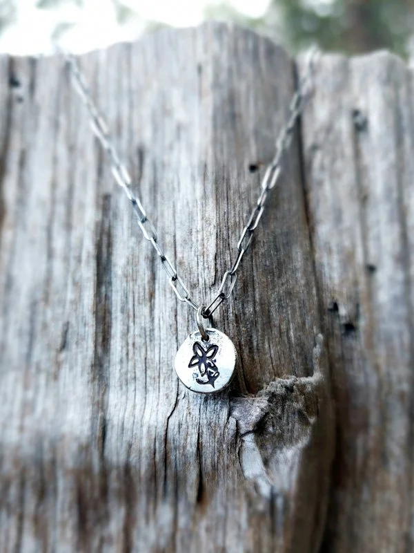 Flannel Flower Sterling Silver Necklace