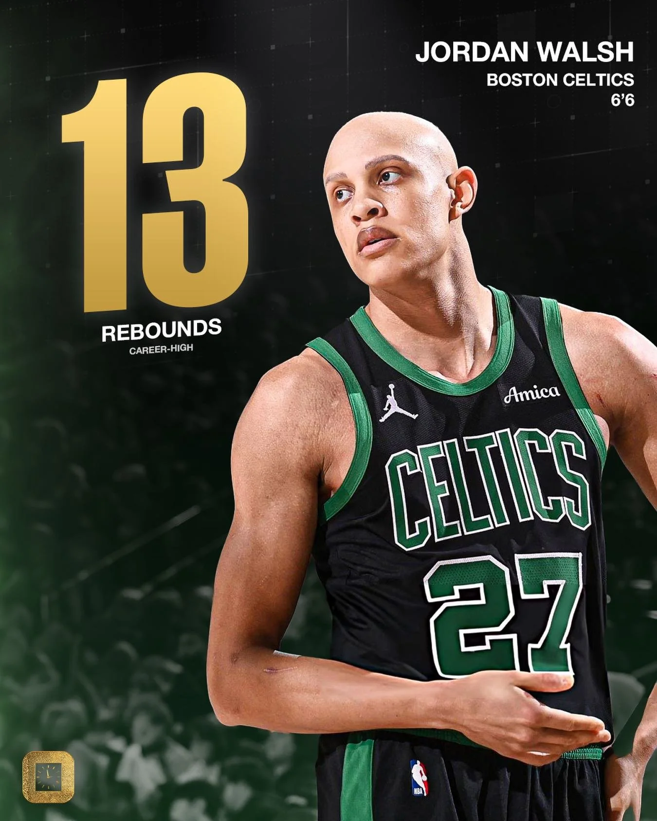 @jordanwalshlife recorded another career-high with the Boston Celtics this weekend! The work keeps paying off⌚

13 PTS
13 REB
5-7 FG
3-4 3P