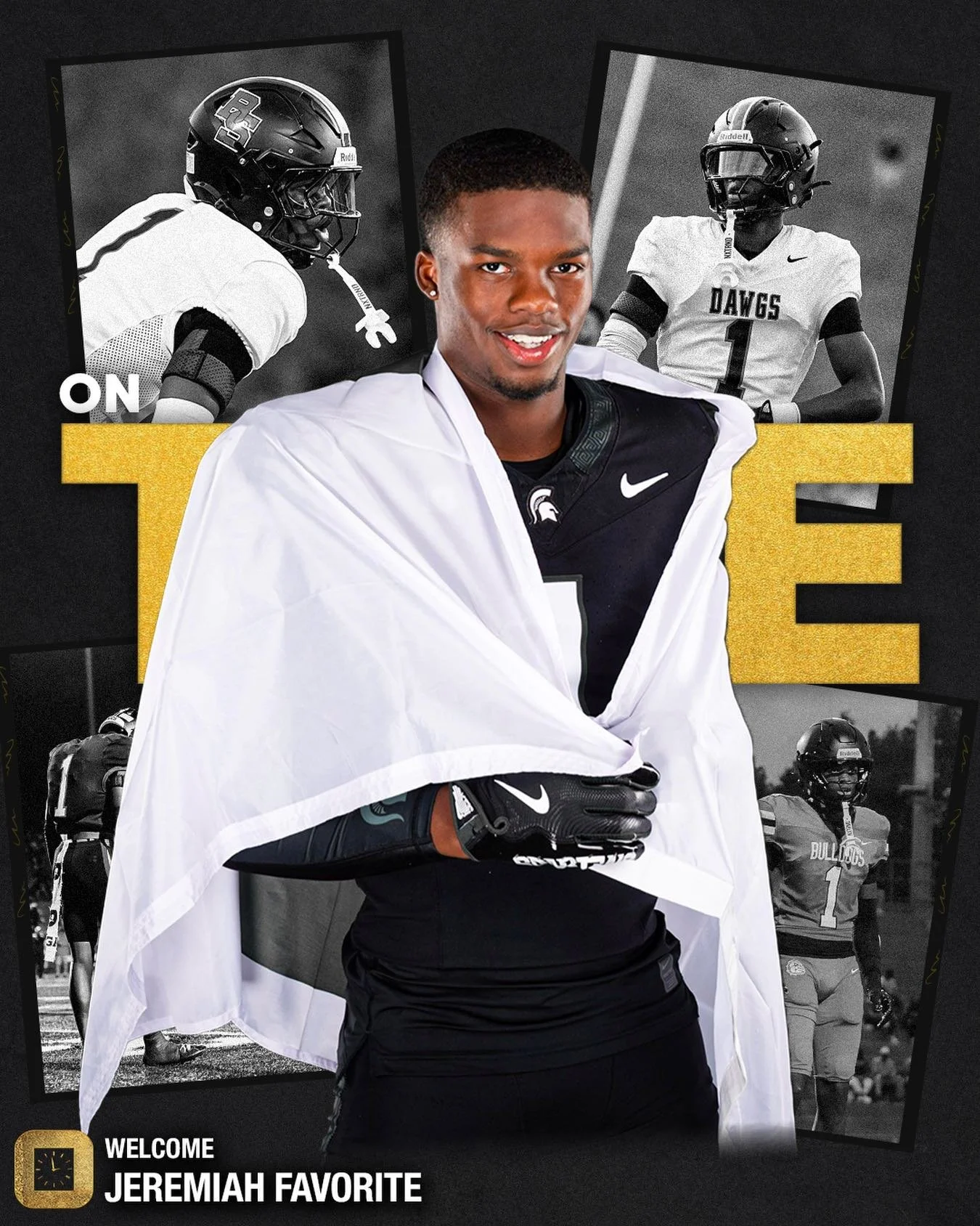 Jeremiah Favorite is officially ON TIME. An elite defensive back from South Carolina committed to Michigan State in 2026&mdash;the journey is just getting started! Welcome, @1of1fav, we&rsquo;re excited to have you on board⌚