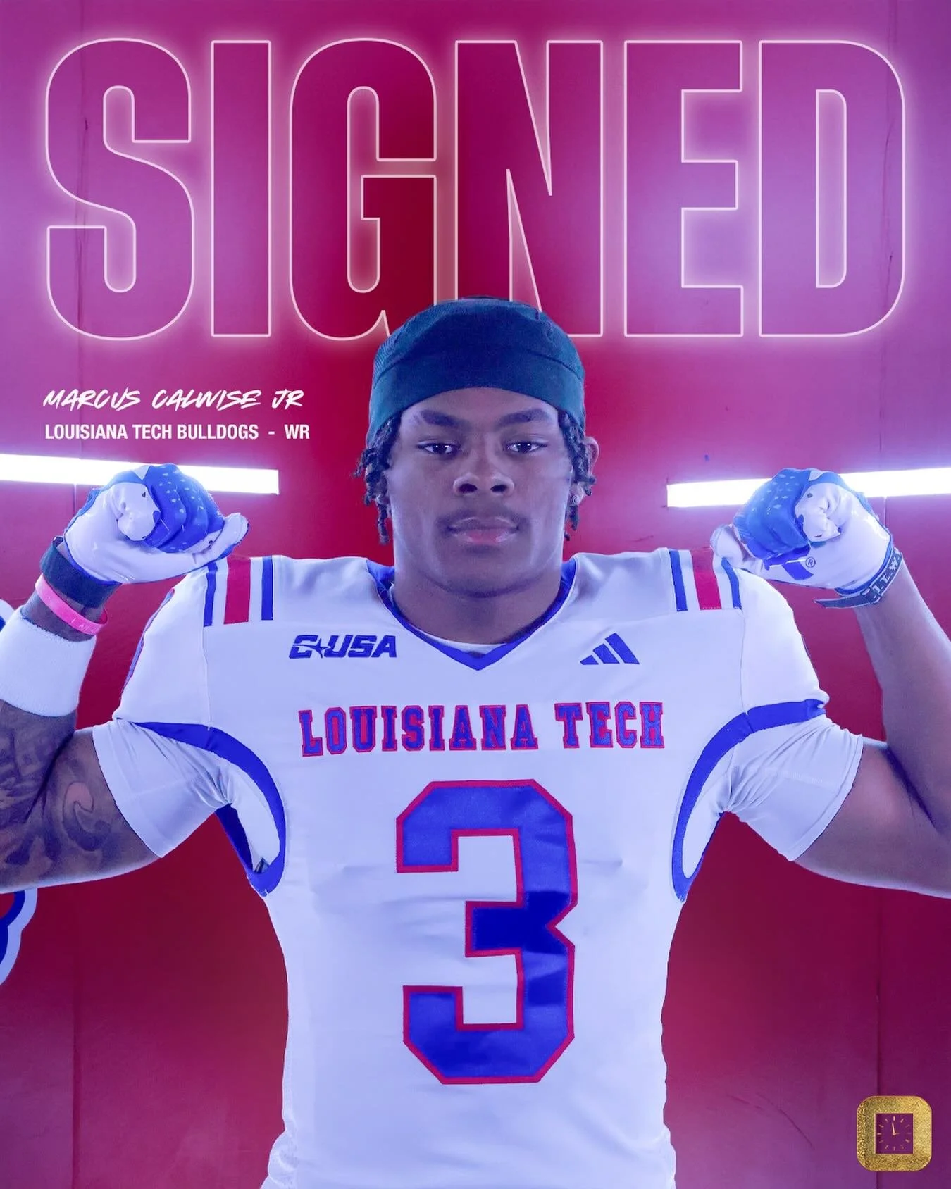 Congratulations @m.calwis3 on signing with the Louisiana Tech Bulldogs! Big Junior season coming up. Excited to watch you shine⌚