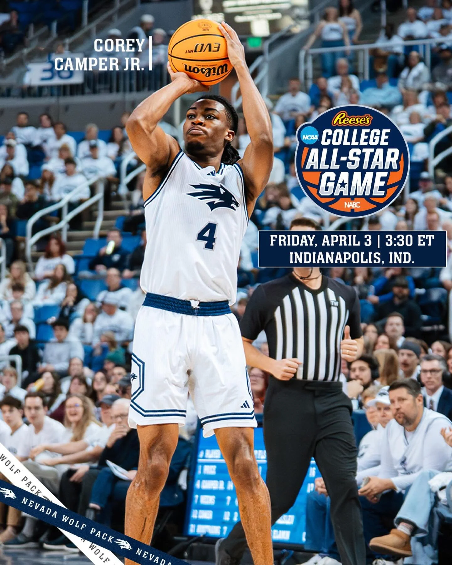 Good luck to @32camper competing in the 2025 NABC Reese&rsquo;s D1 College All-Star game this Friday⌚️