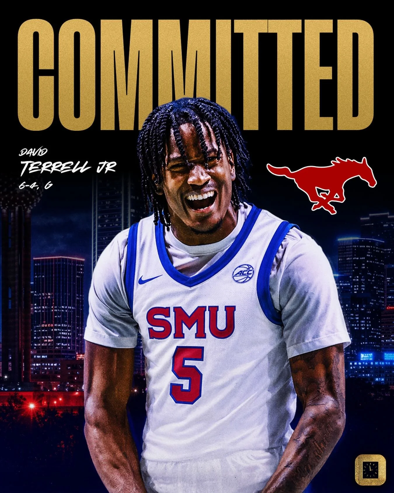 Congratulations&nbsp;@davidterrelljr on committing to SMU for 2026-27! Big Senior season coming. Let&rsquo;s get to work⌚