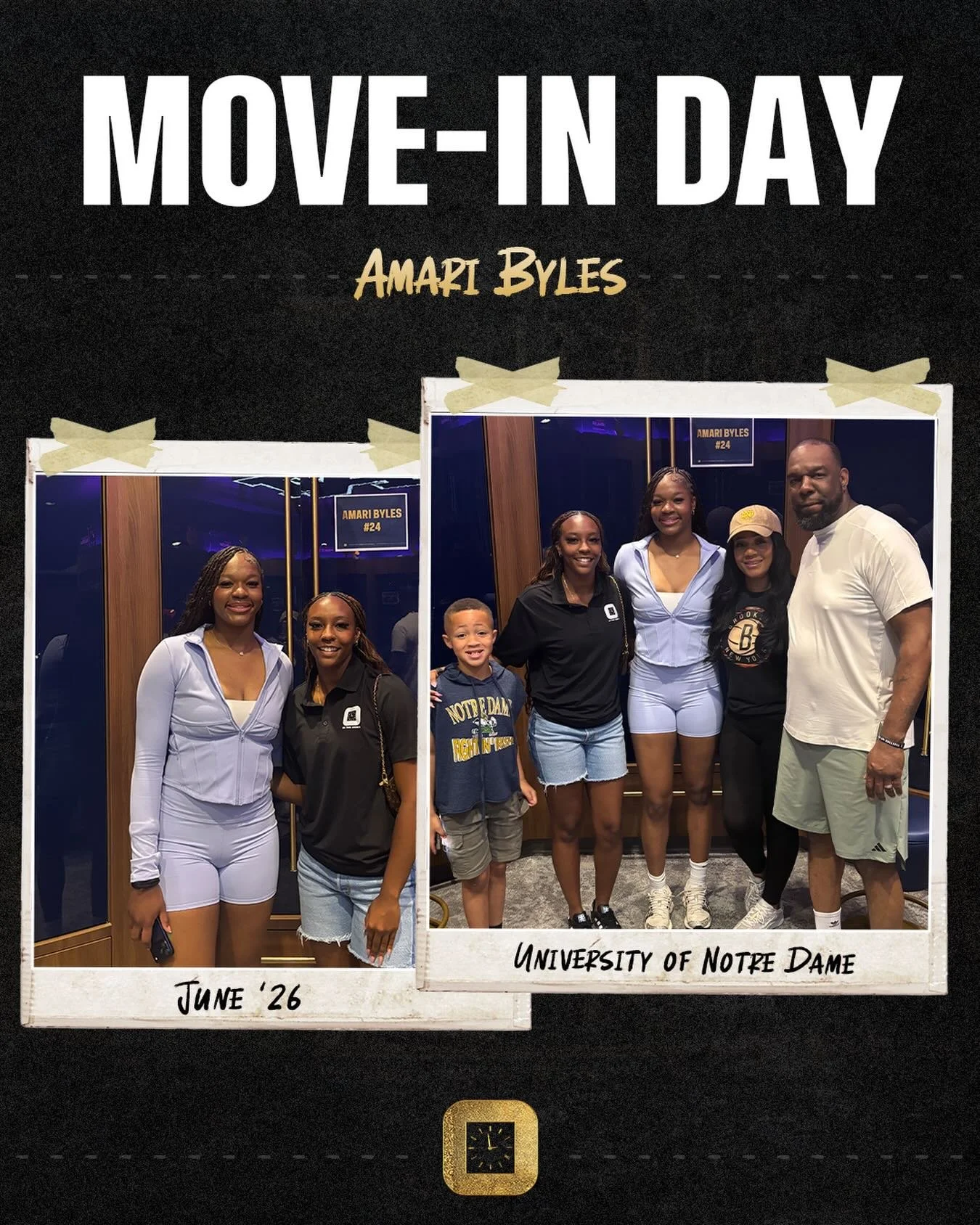 Happy move-in day to @amari.byles! We&rsquo;re excited for your new journey and can&rsquo;t wait to see you take the court for Notre Dame⌚