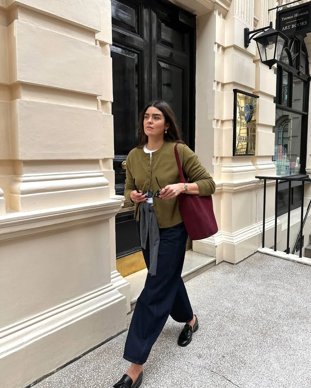 Anna Newton modelling J.Crew autumn collection for influencer street style campaign in London
