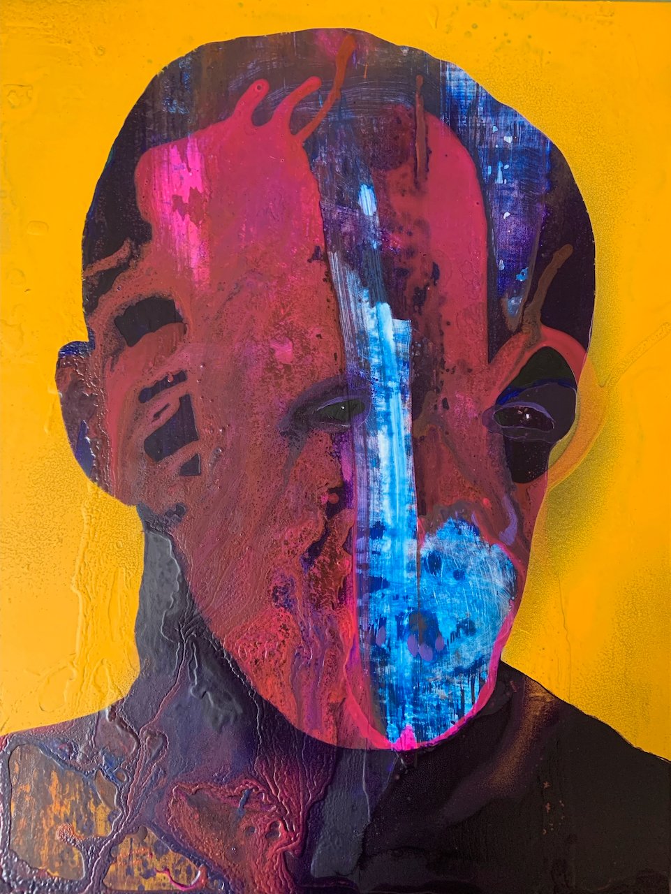 One of a kind, original acrylic painting on board by artist Warren King