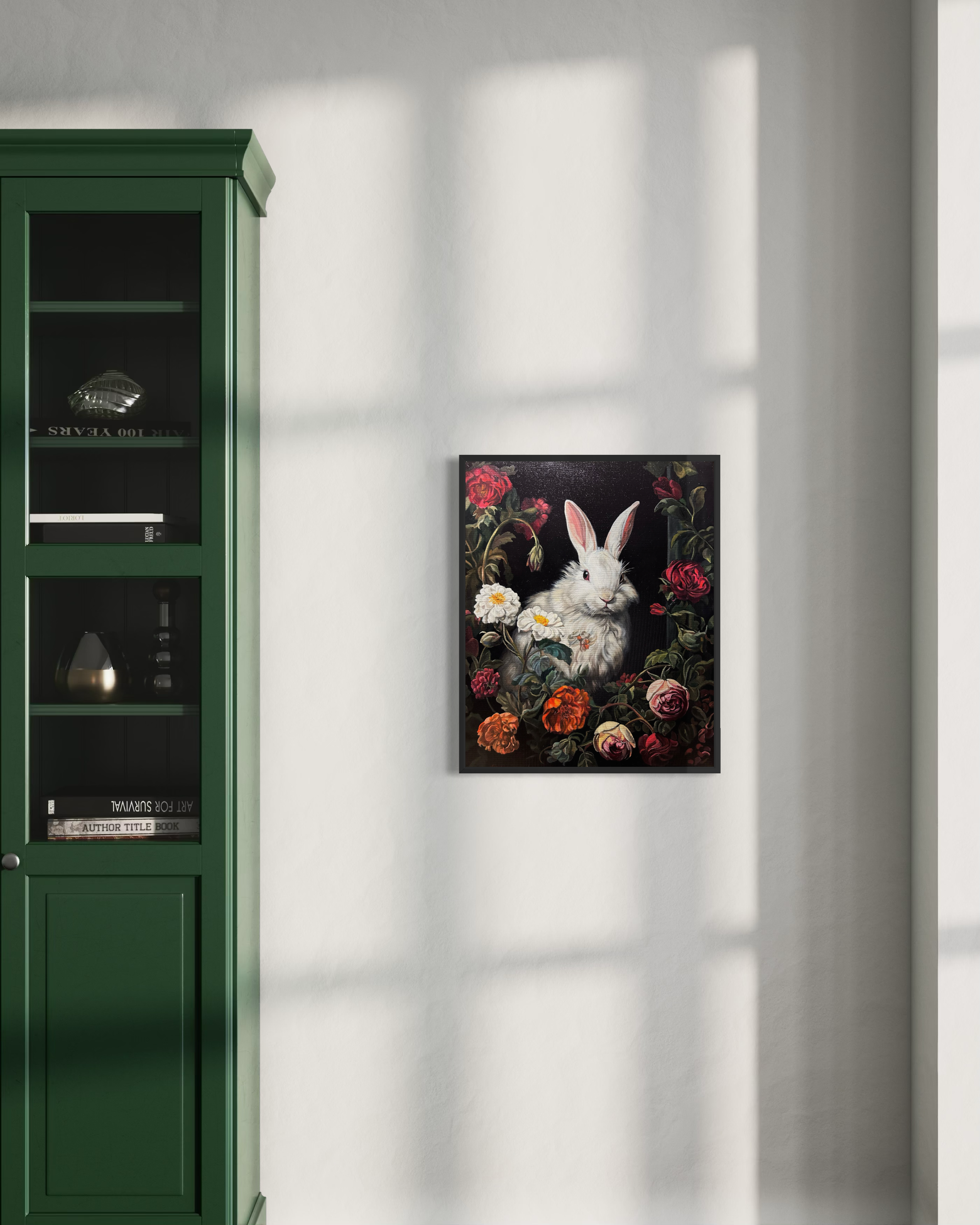“The Bachelor” is an original oil painting by Alexander Weaver that reinterprets the still life and allegorical traditions of the Dutch Golden Age through a singular, quietly evocative subject.