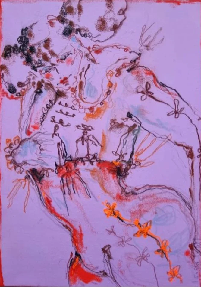 Torero... Lilac presents a striking figure whose presence is both elegant and commanding. Bathed in soft lilac tones, the painting balances strength with grace