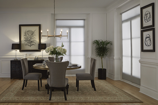 Lutron Lighting & Blinds in Dining room