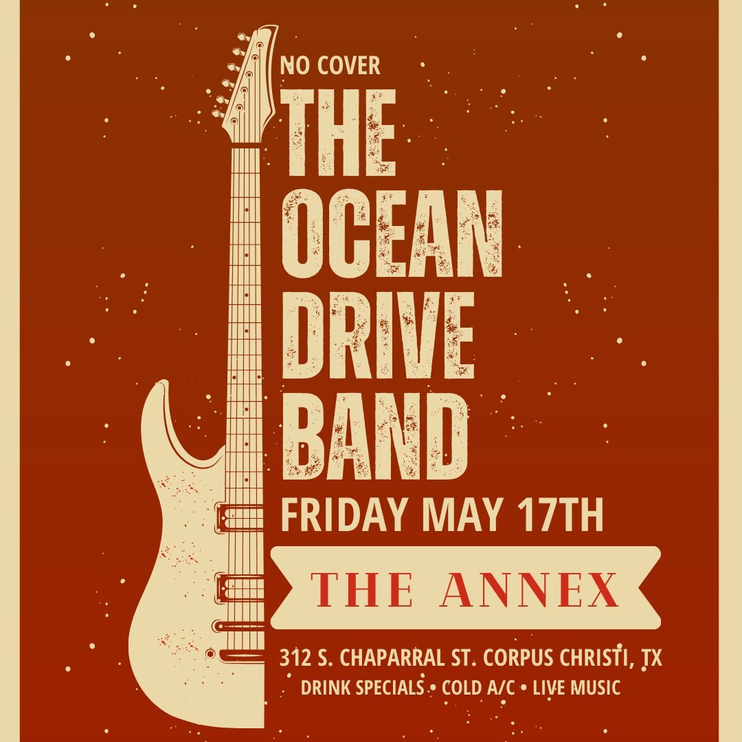 Join us for #LIVE Music by The Ocean Drive Band on Friday May 17th at 9pm 🎤
💥All Day FRIDAY Happy Hour💥
🥃$6 Jack Daniels
🌼$7 Moscow Mule
🥒$6 Pickle Shots
.
.
.
@elivillarrealmusic 
#corpuschristi #cctx #corpuschristitx #TX #Texas #cc #ccme #dow